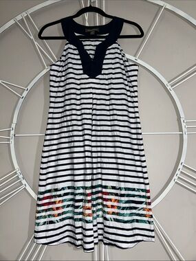 Tommy Bahama Breton Blooms 100% Cotton/Linen Blend Knit Shift Dress